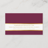 MODERNE STRIP skinny band eenvoudige slick plum go Visitekaartje (Achterkant)