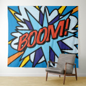 Moderne Stripboek Pop Art BOOM Wandtapijt Wandkleed (In Situ (horizontaal))