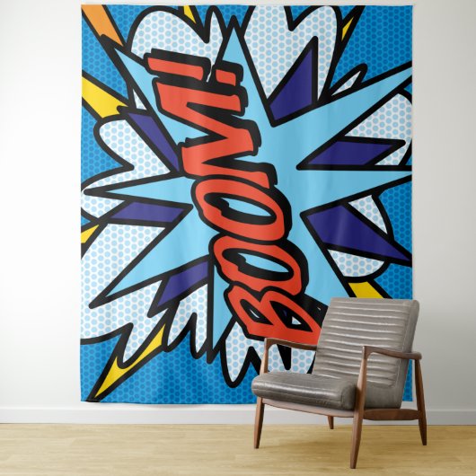 Moderne Stripboek Pop Art BOOM Wandtapijt Wandkleed (In situ)
