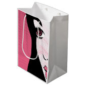 Moderne stripboek Pop Art van het gezicht van een Medium Cadeauzakje (Voorkant Gekanteld)