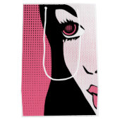 Moderne stripboek Pop Art van het gezicht van een Medium Cadeauzakje (Achterkant)