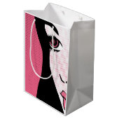 Moderne stripboek Pop Art van het gezicht van een Medium Cadeauzakje (Achterkant Gekanteld)