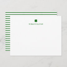 Moderne Stripe Green Four Leaf Clover Lucky Iers