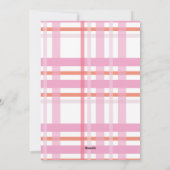 Moderne Stripe Kerst Kleurrijke Plaid Foto Feestdagenkaart (Achterkant)