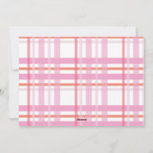 Moderne Stripe Kerst Kleurrijke Plaid Foto Feestdagenkaart (Achterkant)