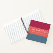 Moderne stripe onze Bucket List Couple Keepomwille Notitieboek (Binnen)