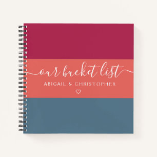 Moderne stripe onze Bucket List Couple Keepomwille Notitieboek