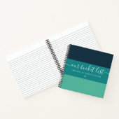 Moderne stripe onze Bucket List Couple Keepomwille Notitieboek (Binnen)