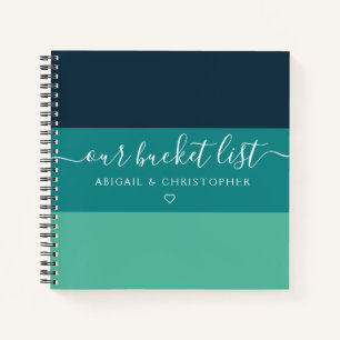 Moderne stripe onze Bucket List Couple Keepomwille Notitieboek