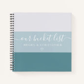 Moderne stripe onze Bucket List Couple Keepomwille Notitieboek (Voorkant)