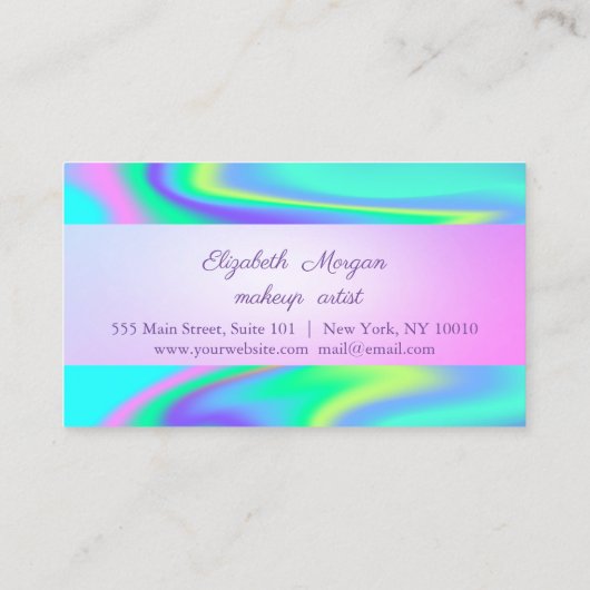 Moderne Stripe, Stippen Hologrphic Loyalty Kaart (Achterkant)