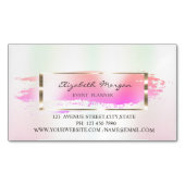 Moderne striped, Brush Stroke, Gold Lijst Iridesce Magnetisch Visitekaartje (Voorkant)