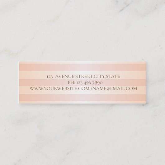 Moderne striped, Gold Brush Stroke, Gold Lijst Mini Visitekaartje (Achterkant)