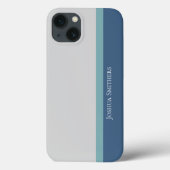 Moderne striped grijs, Blauwgroen & blauw Case-Mate iPhone Case (Achterkant)