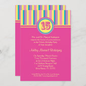 Moderne Stripes 15-jarige uitnodiging van Quinceañ (Voorkant / Achterkant)