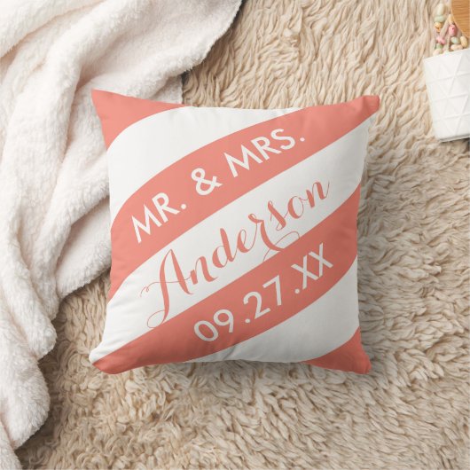 Moderne Stripes - Aangepast Sierkussen / Koraal (Deken)