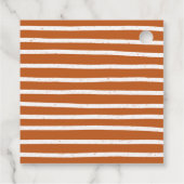 Moderne stripes Birthday Foto: Bedankt Oranje Bedankjes Labels (Achterkant)