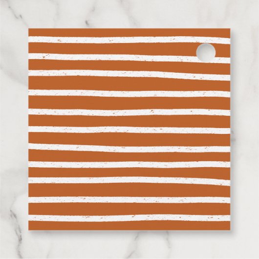 Moderne stripes Birthday Foto: Bedankt Oranje Bedankjes Labels (Achterkant)