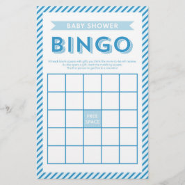 Moderne Stripes Blue Baby shower Bingo Game