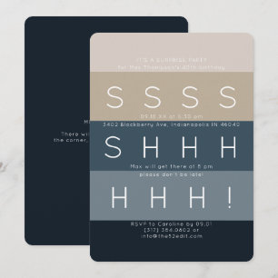 Moderne Stripes Blue Surprise-partij Kaart