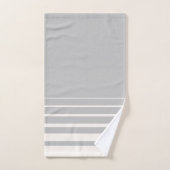 Moderne Stripes Duif Grijs en Buttercream Bad Handdoek (Handdoek)