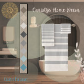 Moderne Stripes Duif Grijs en Buttercream Bad Handdoek