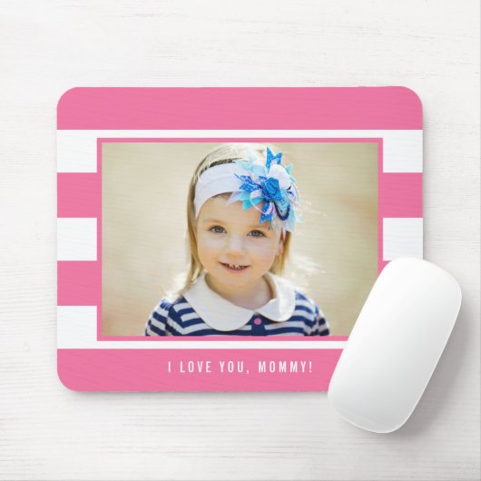 Moderne Stripes EDITABLE COLOR Photo Muismat (Met muis)