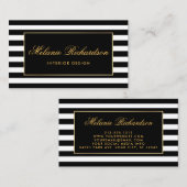 Moderne Stripes en Gold Lijst Visitekaartje (Voorkant / Achterkant)