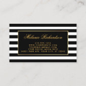 Moderne Stripes en Gold Lijst Visitekaartje (Achterkant)