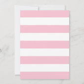 Moderne Stripes First Community Invitation roze Kaart (Achterkant)