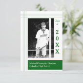 Moderne Stripes Green - 3x5 aankondiging van Afstu (Staand voorkant)