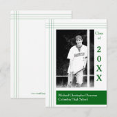 Moderne Stripes Green - 3x5 aankondiging van Afstu (Voorkant / Achterkant)