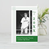 Moderne Stripes Green - Aankondiging Afstuderen (Staand voorkant)