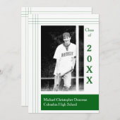 Moderne Stripes Green - Aankondiging Afstuderen (Voorkant / Achterkant)