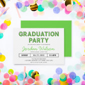 Moderne Stripes Green Graduation Party Kaart