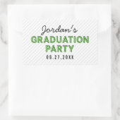 Moderne Stripes Green Graduation Party Rechthoekige Sticker (Tas)