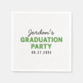 Moderne Stripes Green Graduation Party Servetten (Voorkant)