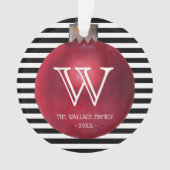 Moderne Stripes Holiday-foto kerstversiering Ornament (voorkant)