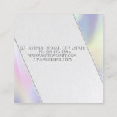 Moderne stripes, holografisch vierkante visitekaartje (Achterkant)