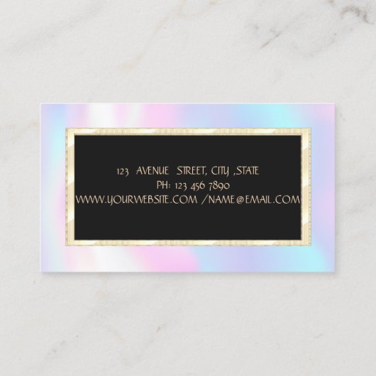 Moderne Stripes, Lijst Holographic Jewelry Designe Visitekaartje (Achterkant)