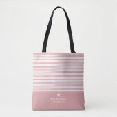 Moderne stripes met een bovenschaal voor hartmonog tote bag (Voorkant)