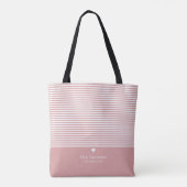 Moderne stripes met een bovenschaal voor hartmonog tote bag (Achterkant)