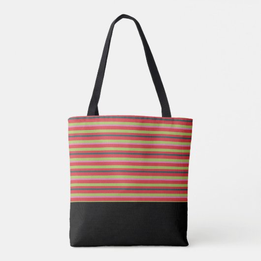 Moderne stripes met elegante monogram tote bag (Achterkant)