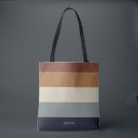 Moderne stripes met monogram Aarde Tote Bag<br><div class="desc">Kleurrijk trendy gestreepte patroon - met harmonieuze kleuren in oorrijke kleuren. Personaliseer met jouw naam of monogram. Als u het in verschillende kleuren nodig hebt,  klik dan op de contactknop onder de productbeschrijving. Ik help u graag.</div>