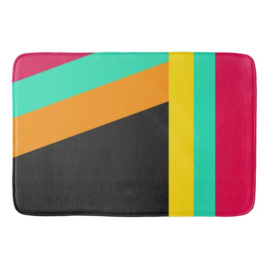 Moderne Stripes Pattern, diagonaal en verticaal, Badmat (Voorkant)