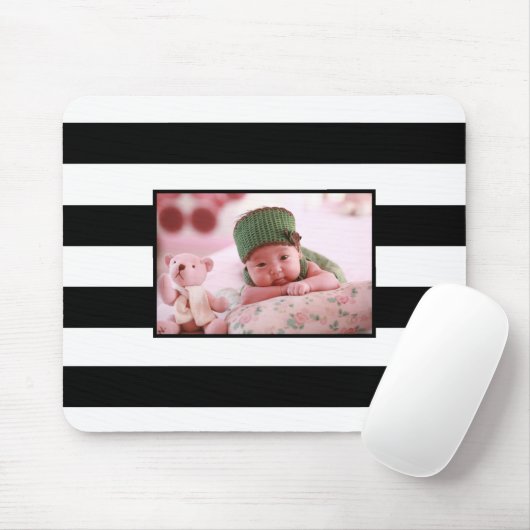 Moderne stripes personaliseren aangepaste foto muismat (Met muis)