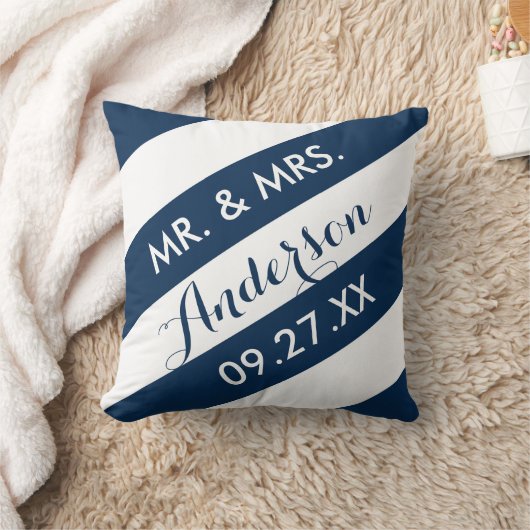 Moderne Stripes Personalized Sierkussen/marine Kussen (Deken)