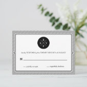 Moderne Stripes-reactiekaart RSVP Kaartje (Staand voorkant)