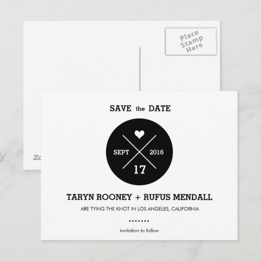 Moderne Stripes sparen het Briefkaart van de Datum (Voorkant / Achterkant)