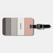 Moderne Stripes stijlvolle roze, eenvoudige jonge Bagagelabel (Voorkant horizontaal)